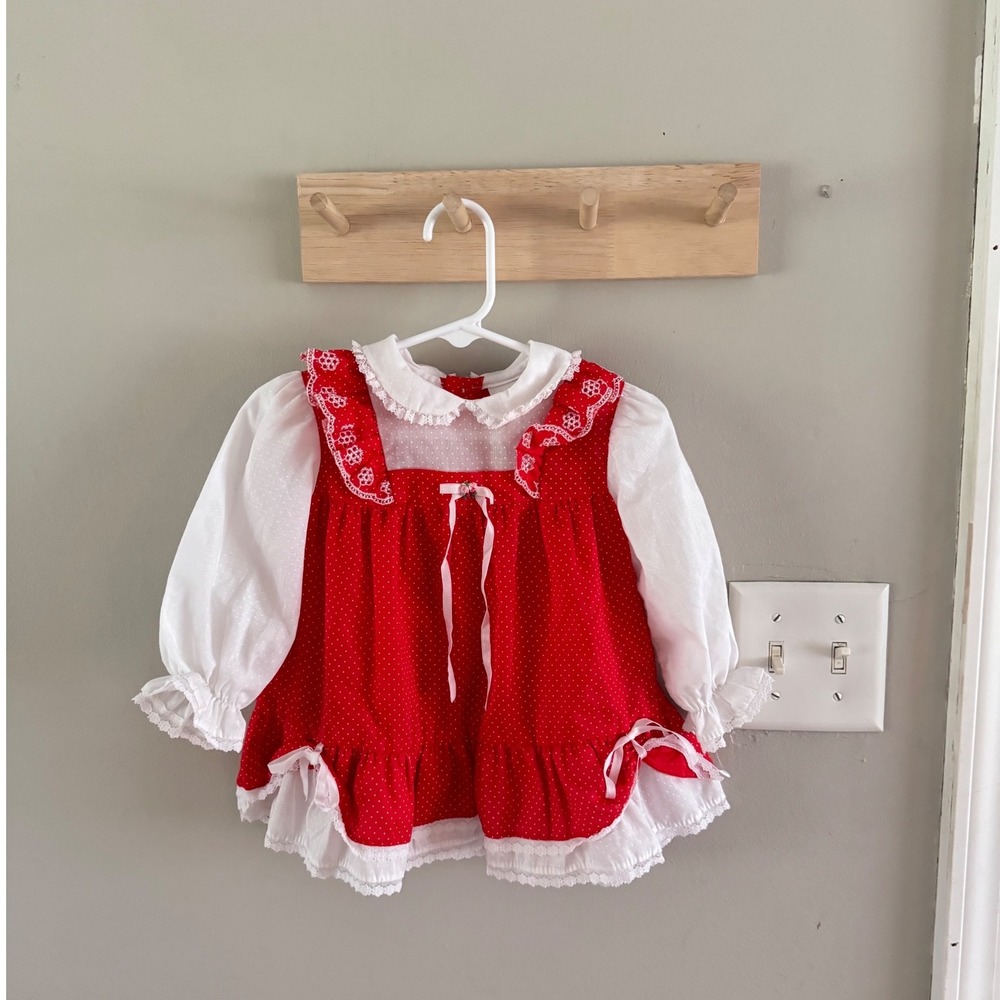 vtg red frilly dress